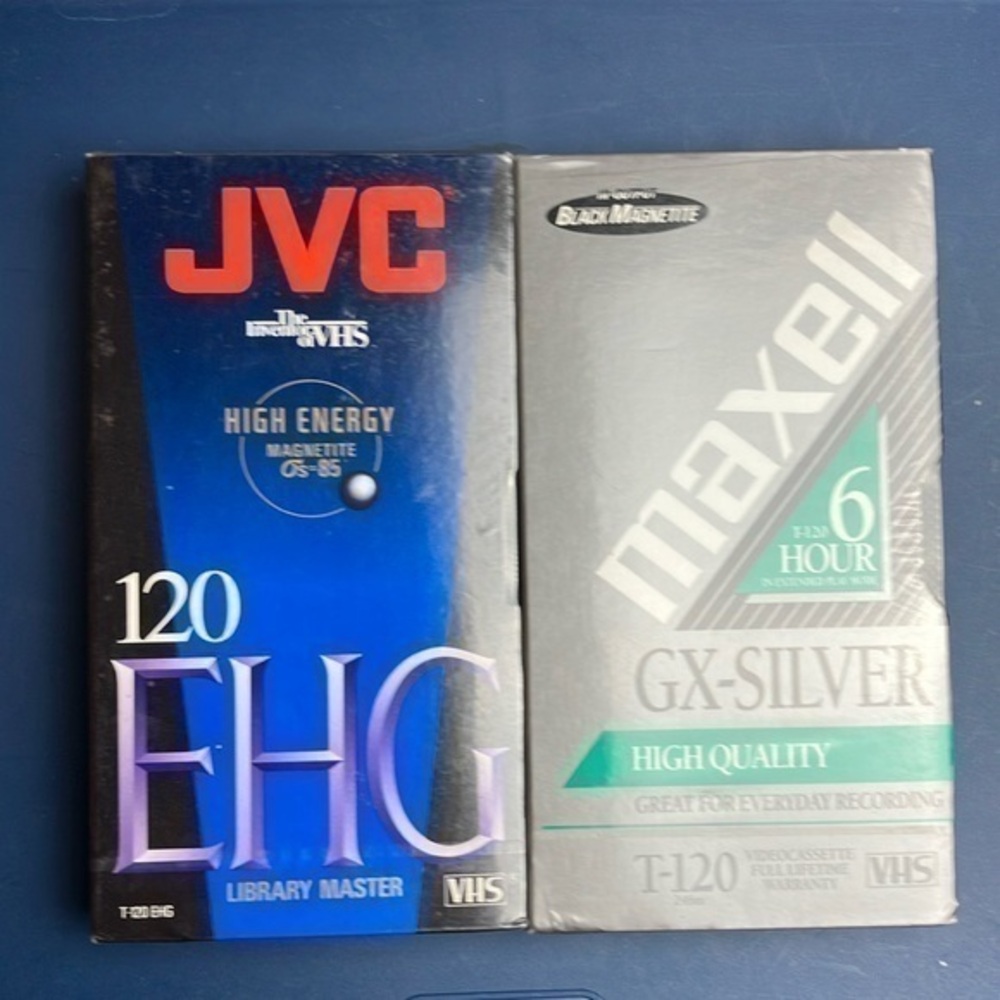 JVC EHG Compact High Energy VHS-C Tape 120 Minutes & Maxwell 120 minute VHS TAPE